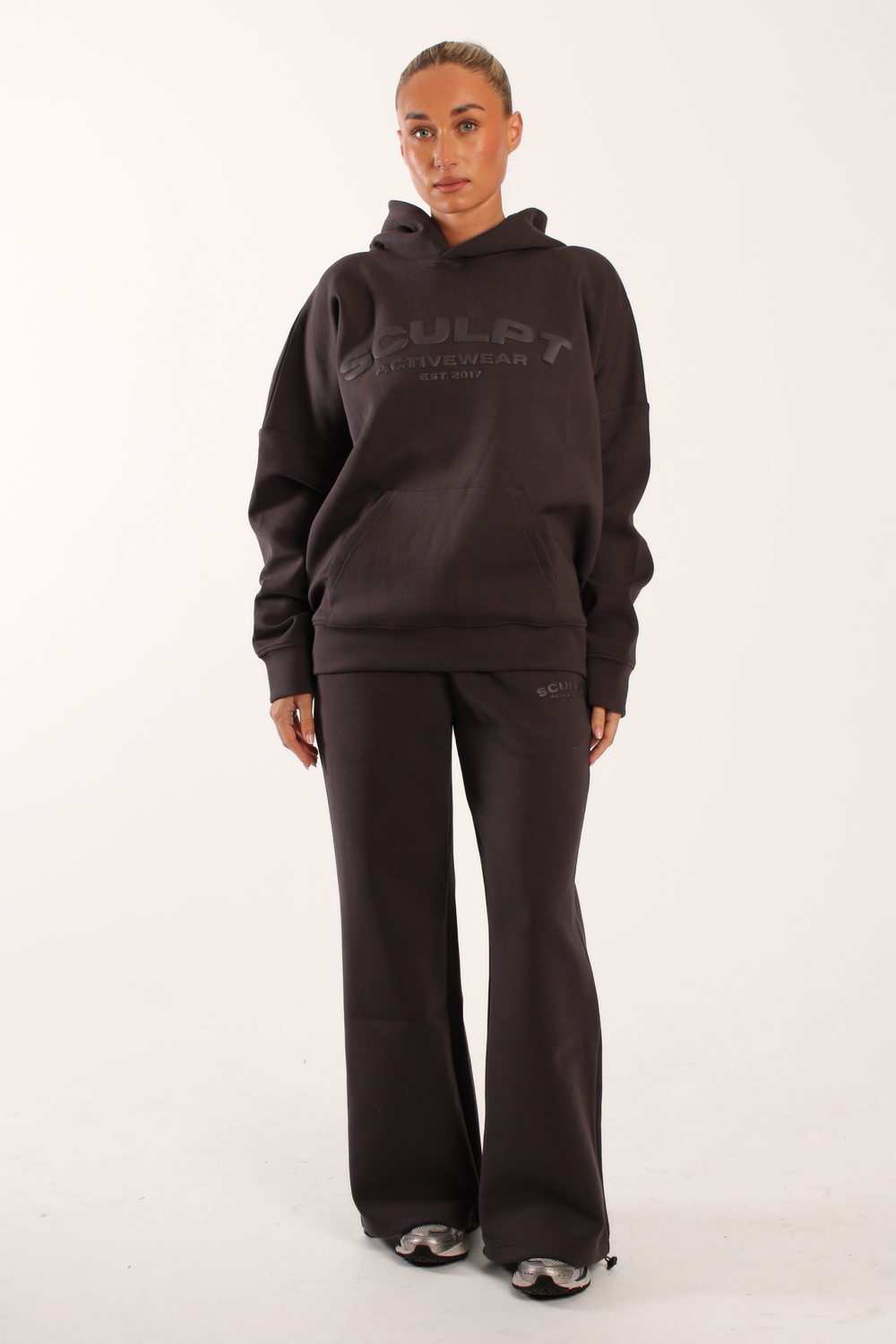 Oversized Printed Logo Joggers Charcoal