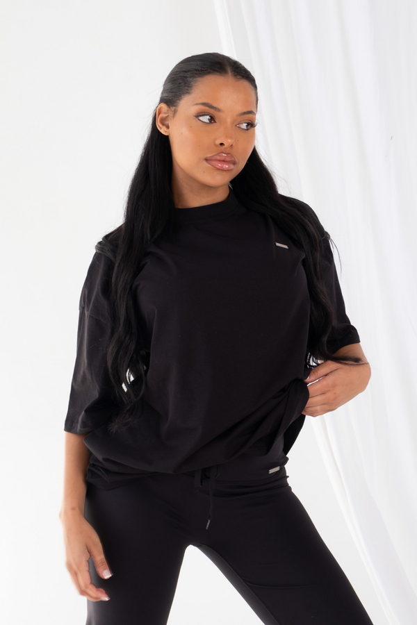 Signature Oversized Short Sleeve T-Shirt Black