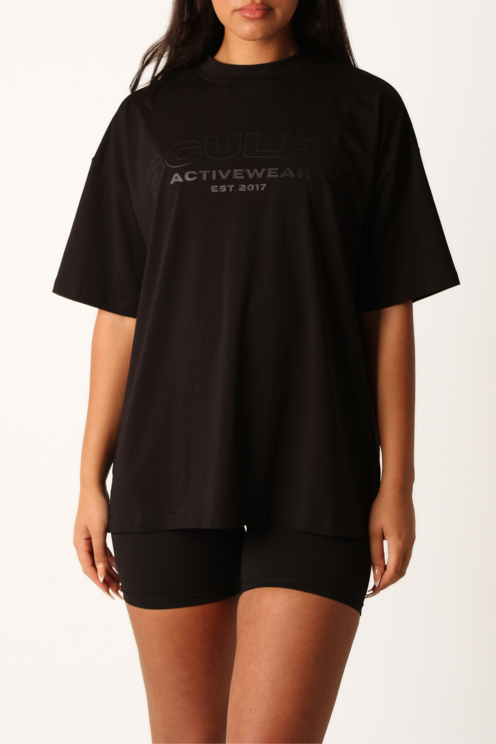 Signature Oversized Short Sleeve Logo T-Shirt Black
