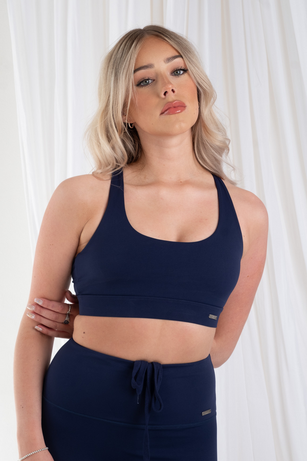 Cross Back Sports Bra Navy