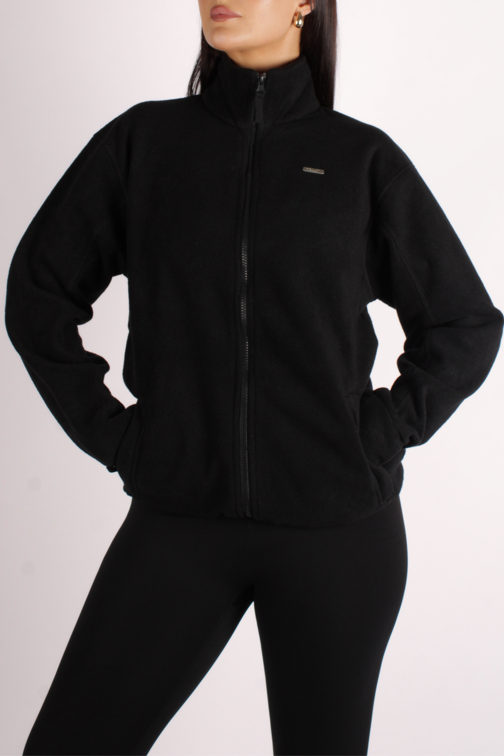 Signature Zip Through Fleece Black