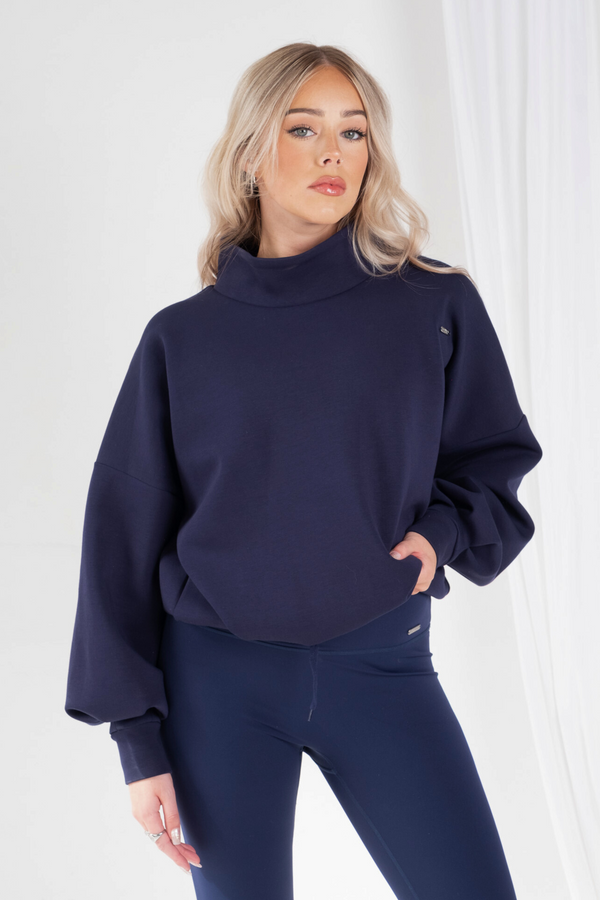 High Neck Oversized Jumper Sapphire