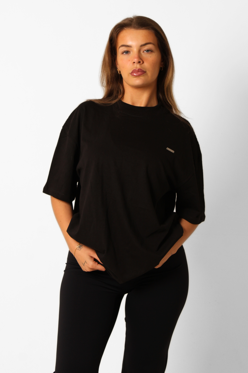 Basic Oversized Short Sleeve Boyfriend T-Shirt Black