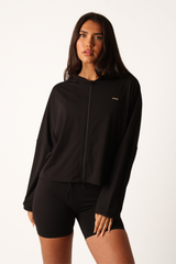 Oversized Light Zip Through Jacket Black