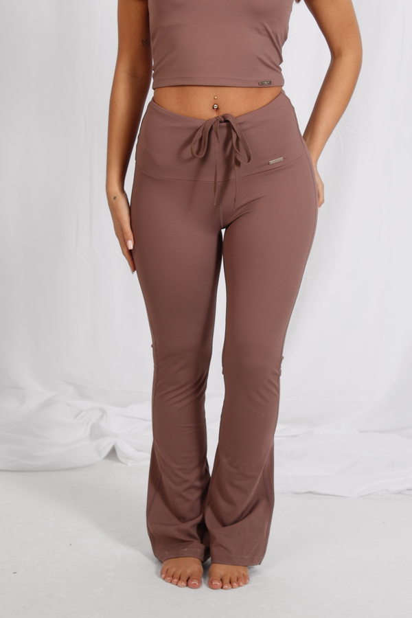 High Waisted Flares Mocha