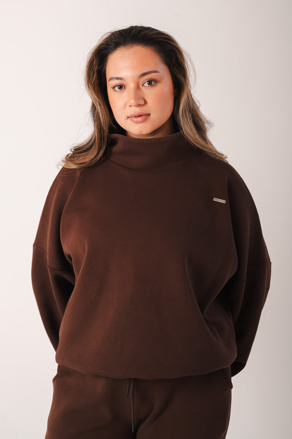 Lounge Funnel High Neck Oversized Jumper Cocoa