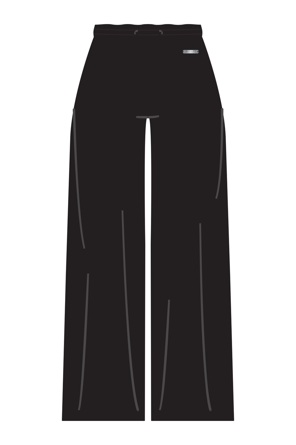 Oversized Lightweight Elasticated Flowy Joggers Black