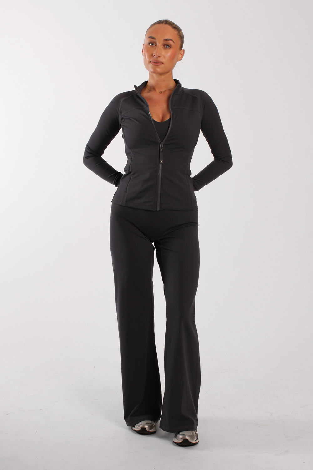 Regular High Waisted Wide Leg Pants Shadow