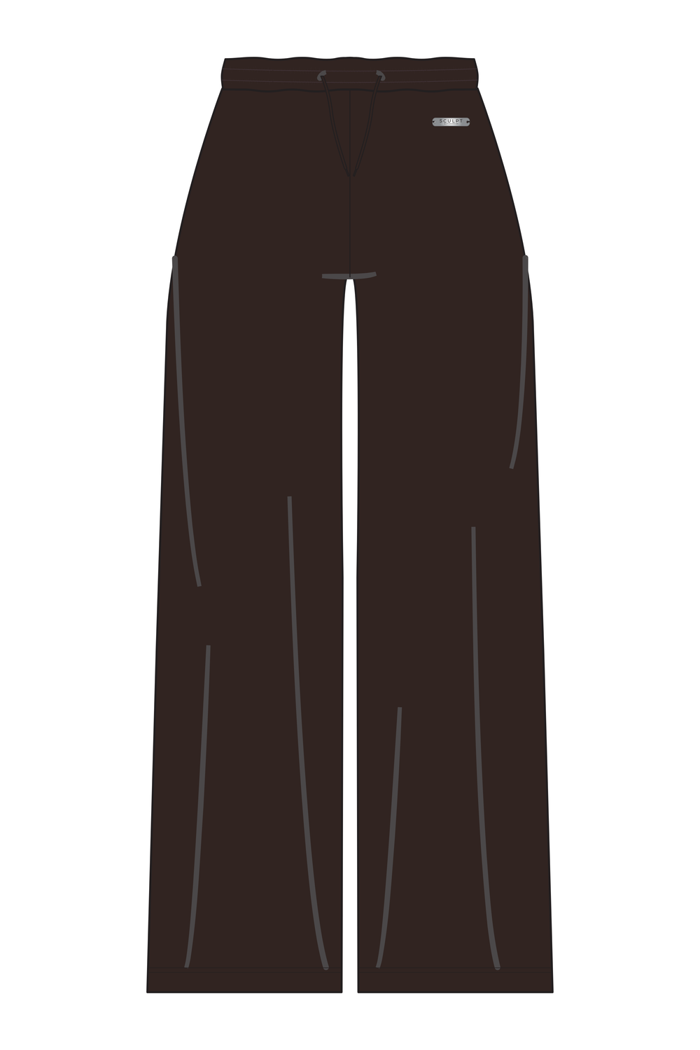 Oversized Lightweight Elasticated Flowy Joggers Brown