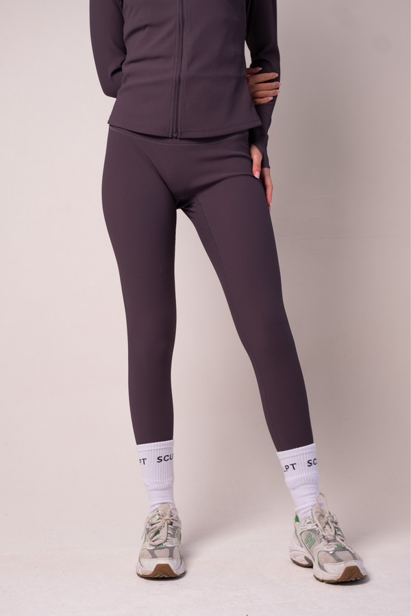 Ribbed Leggings Dark Grey