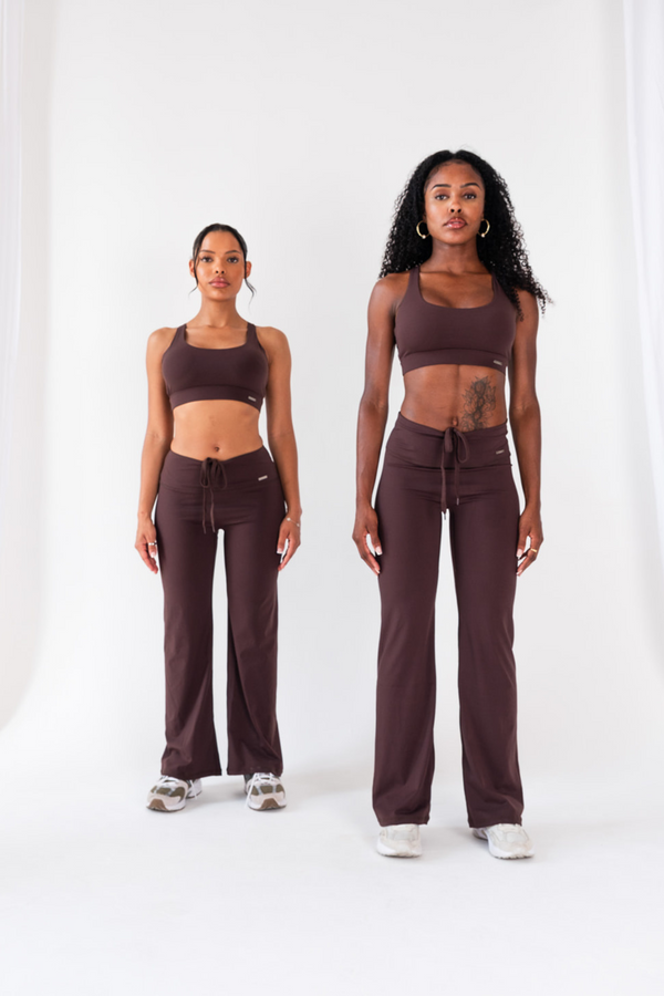 Regular High Waisted Wide Leg Flares Espresso