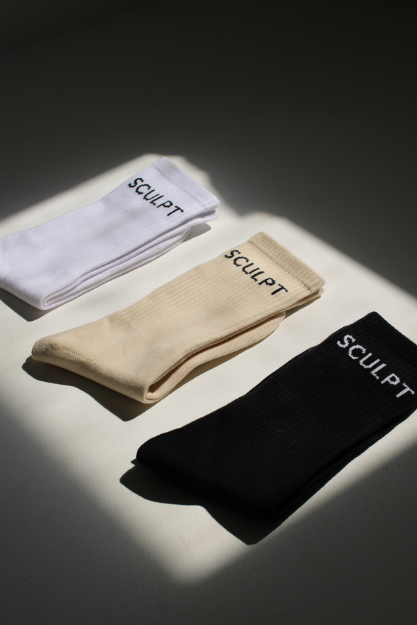 3 Pack Sculpt Socks Vanilla, Black & White