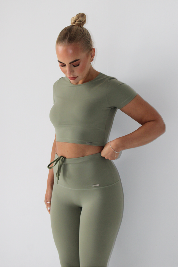 Cropped Short Sleeved Top Matcha