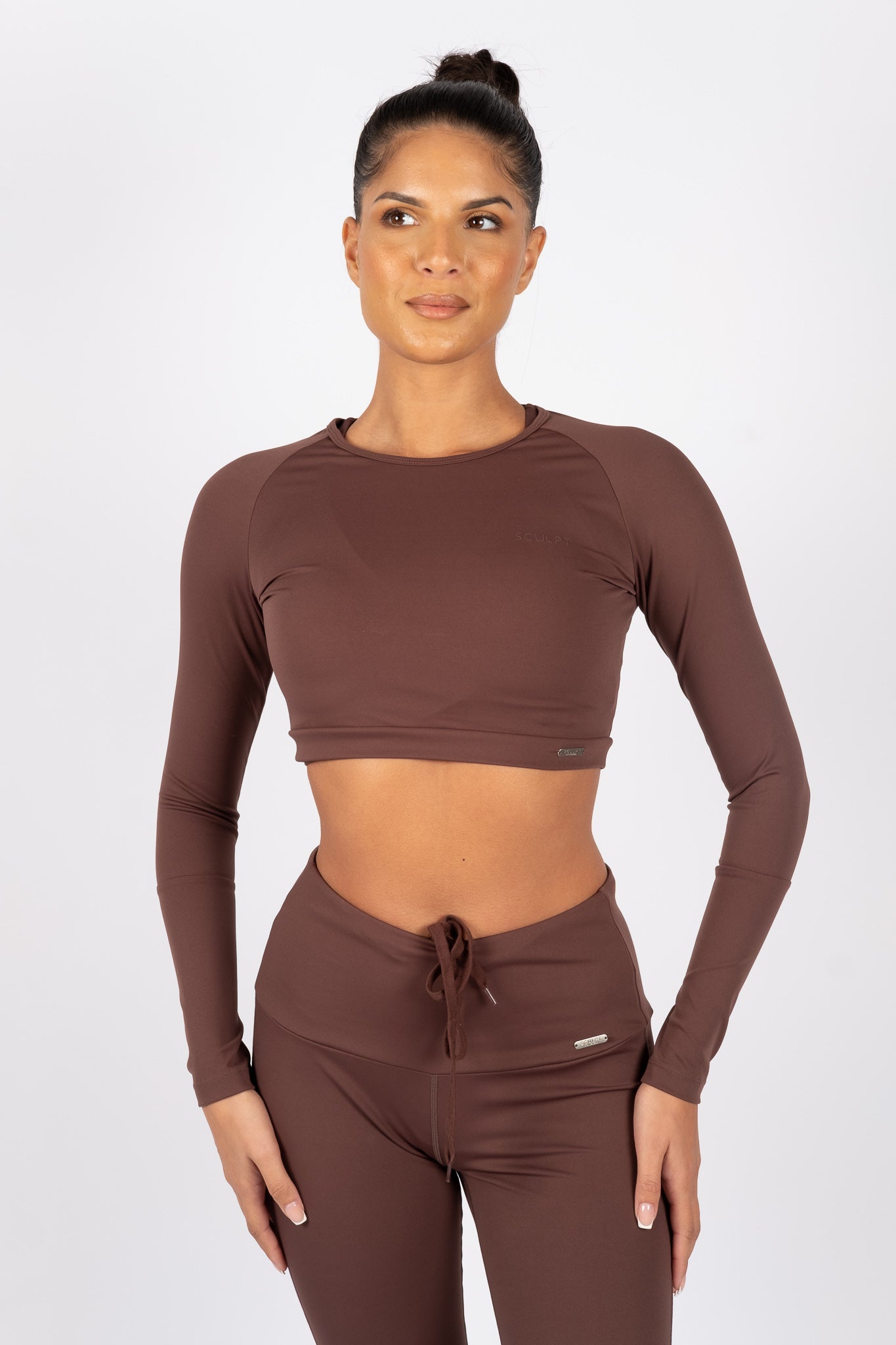 Signature Cropped Long Sleeved Top Truffle