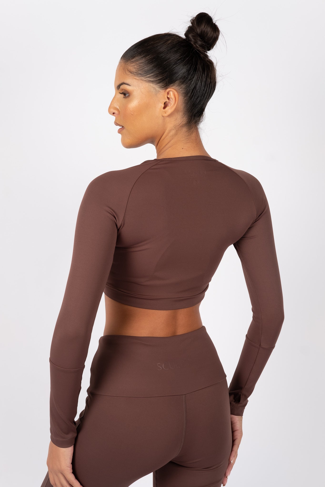 Signature Cropped Long Sleeved Top Truffle